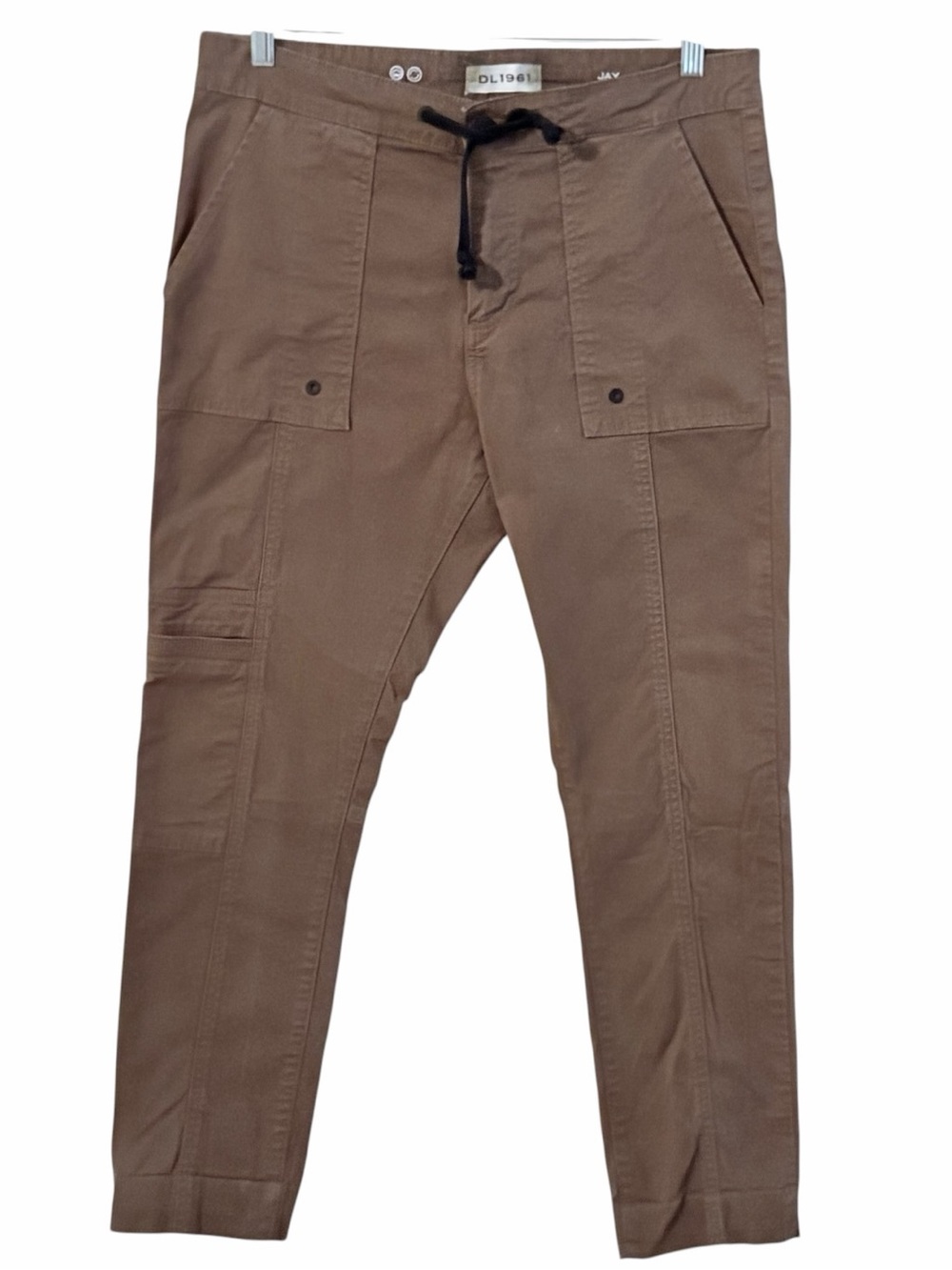 DL1961 Jay Track Chino Pants Brown Utility Cargo Drawstring Casual